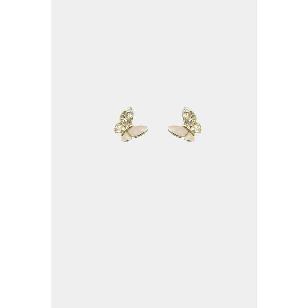 Voodoo Vixen - Butterfly Sparkle Stud Ohrringe - Rosa